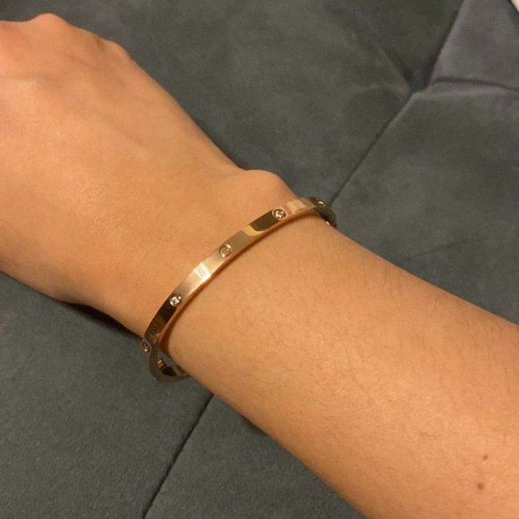 Gold Filled & Stainless Steel Bangle Size 18 4mm - Picture 9 of 13